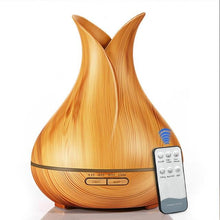 Load image into Gallery viewer, 400 ml Ultrasonic Air Humidifier Aroma Essential Oil  Diffuser with Wood Grain 7 Color Changing LED Lights for Office Home